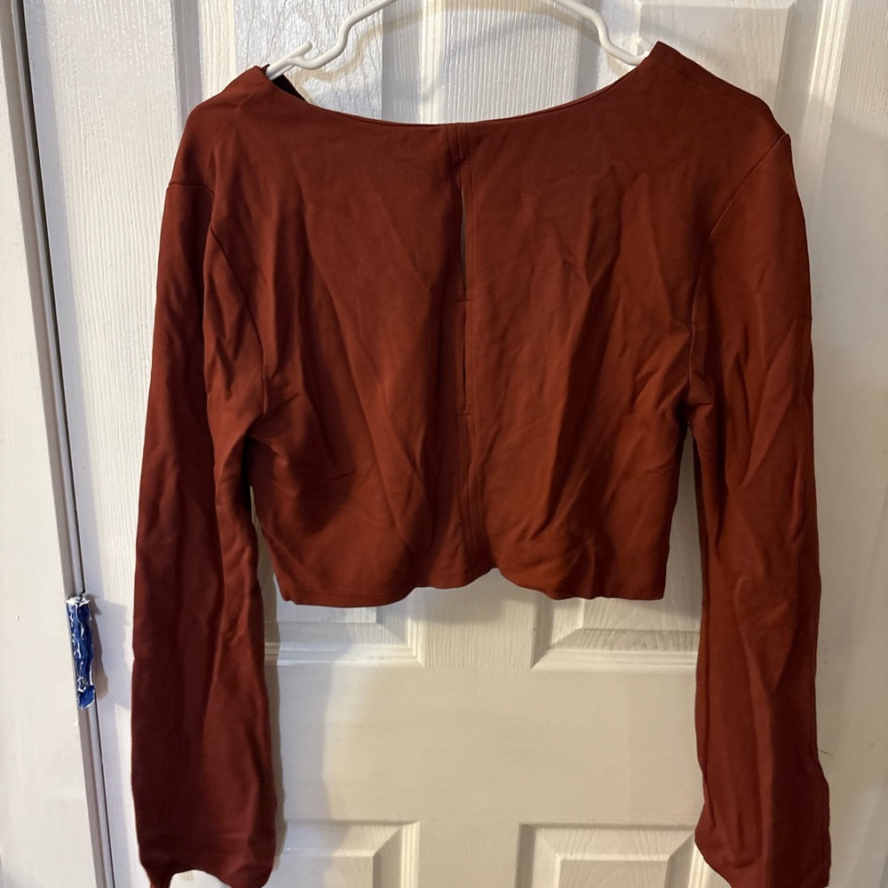 Forever 21 Rust Long Sleeve Crop Top